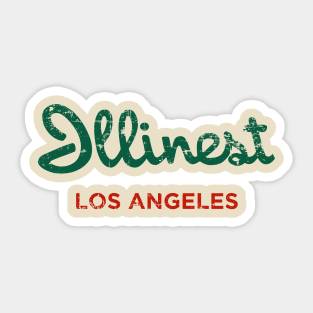 Illinest Holiday Inn Distressed Los Angeles Sticker